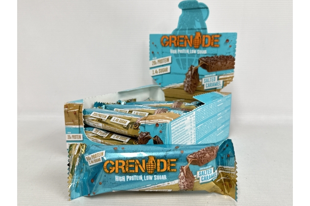 Grenade High Protein, Low Sugar Bar | Chocolate Chip Salted Caramel | 12 X 60g