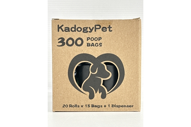 Dog Poo Bags, 300 Count | Biodegradable Compostable Waste Bag Refill Rolls for Dogs, Leak Proof, Extra Thick, Scented, Dispenser Included, Black