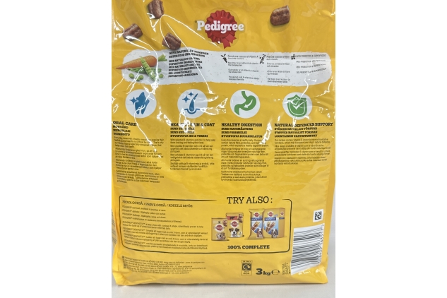 PEDIGREE Dog Complete Dry Food with Poultry & Vegetables | Adult Dogs | 3kg