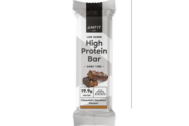 Amfit Nutrition Low Sugar High Protein Bars, Chocolate Hazelnut Flavour, 60g, Pack of 12