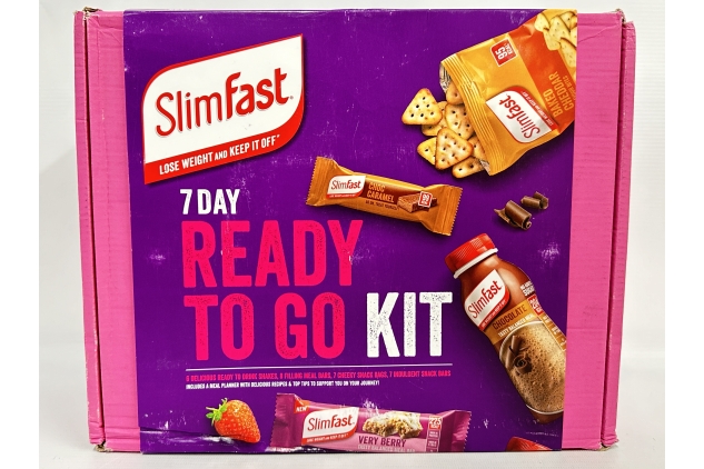 SlimFast ORIGINAL 7 Day Ready To Go Kit, Includes 6 Shakes, 8 Meal Bars, 7 Snack Bags, 7 Snack Bars