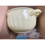 Soup Bowl With Lid Fine China Light Yellow & White Colour Panel Design