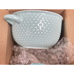 Soup Bowl With Lid Fine China Teal & White Colour Spotty Design