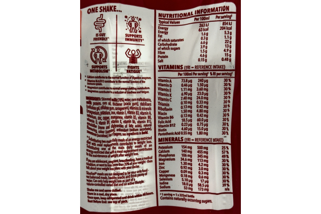 SlimFast Strawberry Meal Replacement Shake 6 x 325ml