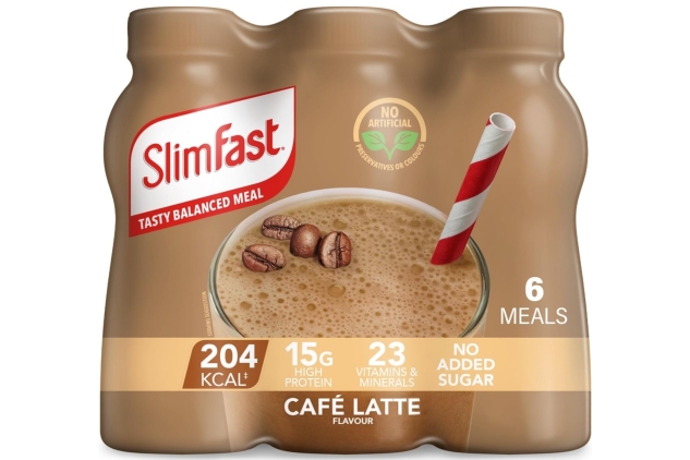 SlimFast Ready To Drink Shake, Cafe Latte Flavour, 325 ml (Pack of 6)