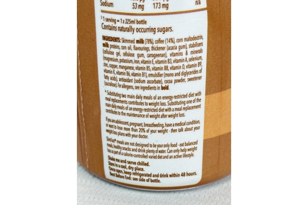 SlimFast Ready To Drink Shake, Cafe Latte Flavour, 325 ml (Pack of 6)