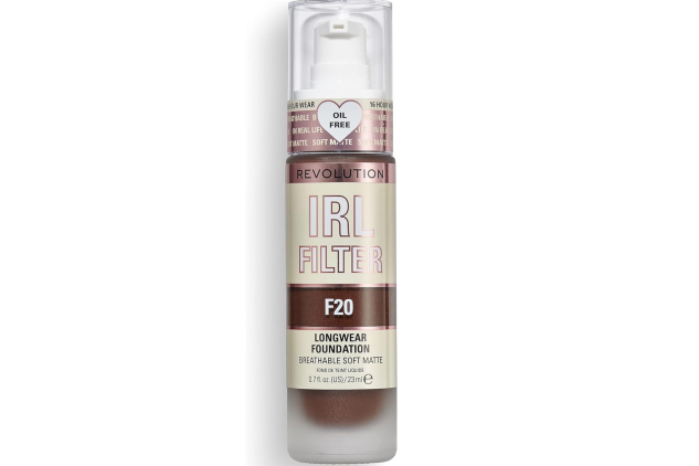 Makeup Revolution IRL Filter Longwear Foundation Medium to Full Coverage Matte Finish 16 Hour Wear F20 Deep Skin Tones 23ml