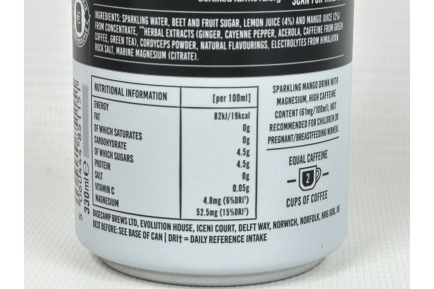 Tenzing Natural Energy Drink | Mango & Cordyceps Flavour | 330ml (Pack Of 12)