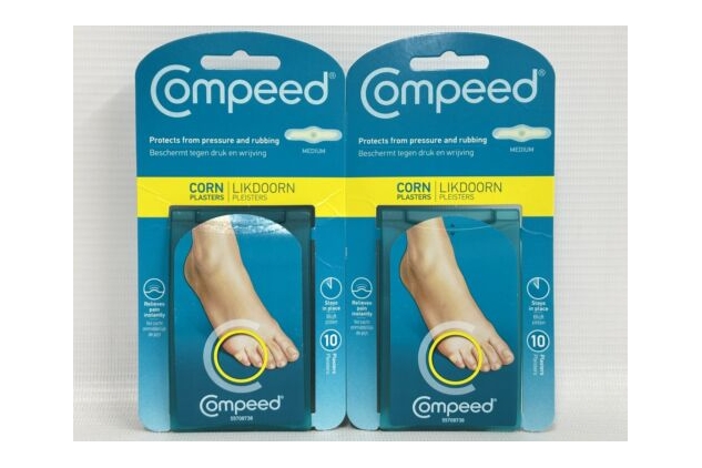 Compeed Corn Moisturising Plasters – Medium, 10-Pack (Pack of 2), Instant Pain Relief & Protection