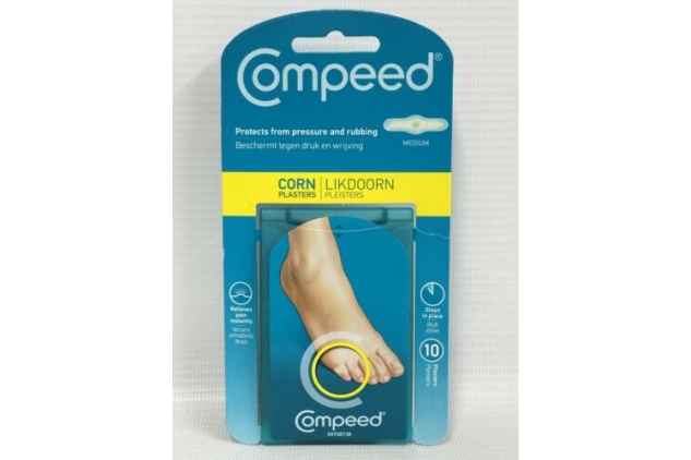 Compeed Corn Moisturising Plasters – Medium, 10-Pack (Pack of 2), Instant Pain Relief & Protection
