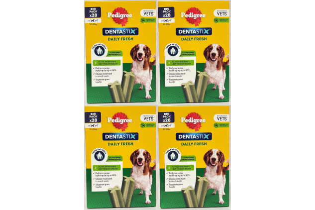 Pedigree Dentastix Daily Fresh Dental Chews for Medium Dogs – 112 Sticks | Oral Care | Bulk Buy