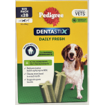 Pedigree Dentastix Daily Fresh Dental Chews for Medium Dogs – 112 Sticks | Oral Care | Bulk Buy