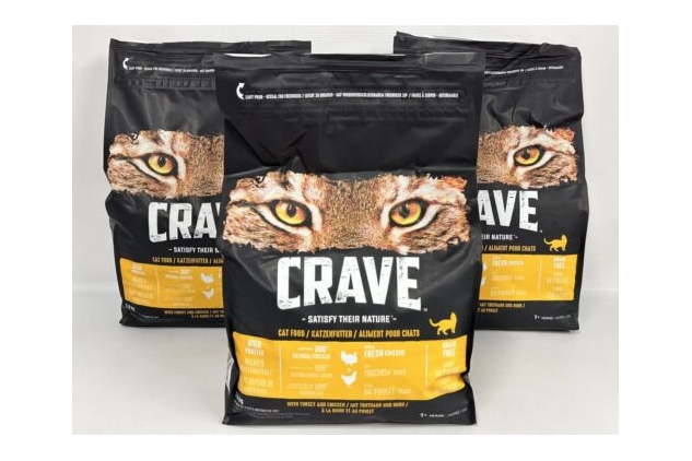 Crave Natural Grain Free Adult Dry Cat Food Turkey & Chicken 3 X 2.8kg