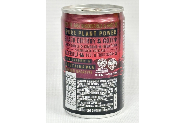 TENZING Natural Energy Plant Power Shot, Plant Based, Caffeine & Vitamin Shot, Black Cherry, Guarana & Goji, 150ml (Pack of 24)