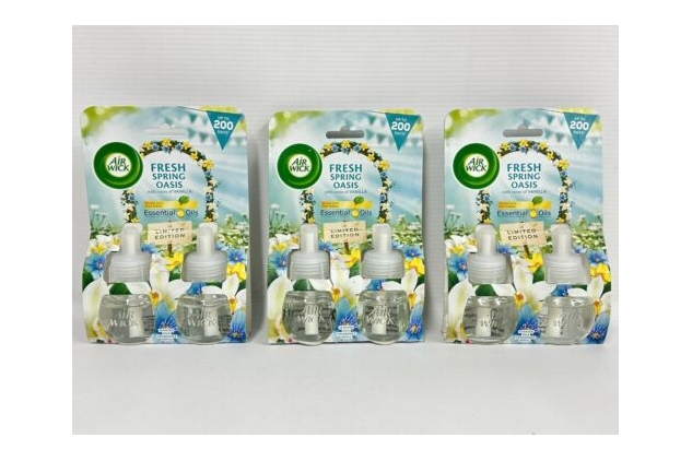 Air Wick Plug-In Refills – Fresh Spring Oasis – 6 x 19ml | Up to 600 Days | DAMAGED OUTER PACKAGING