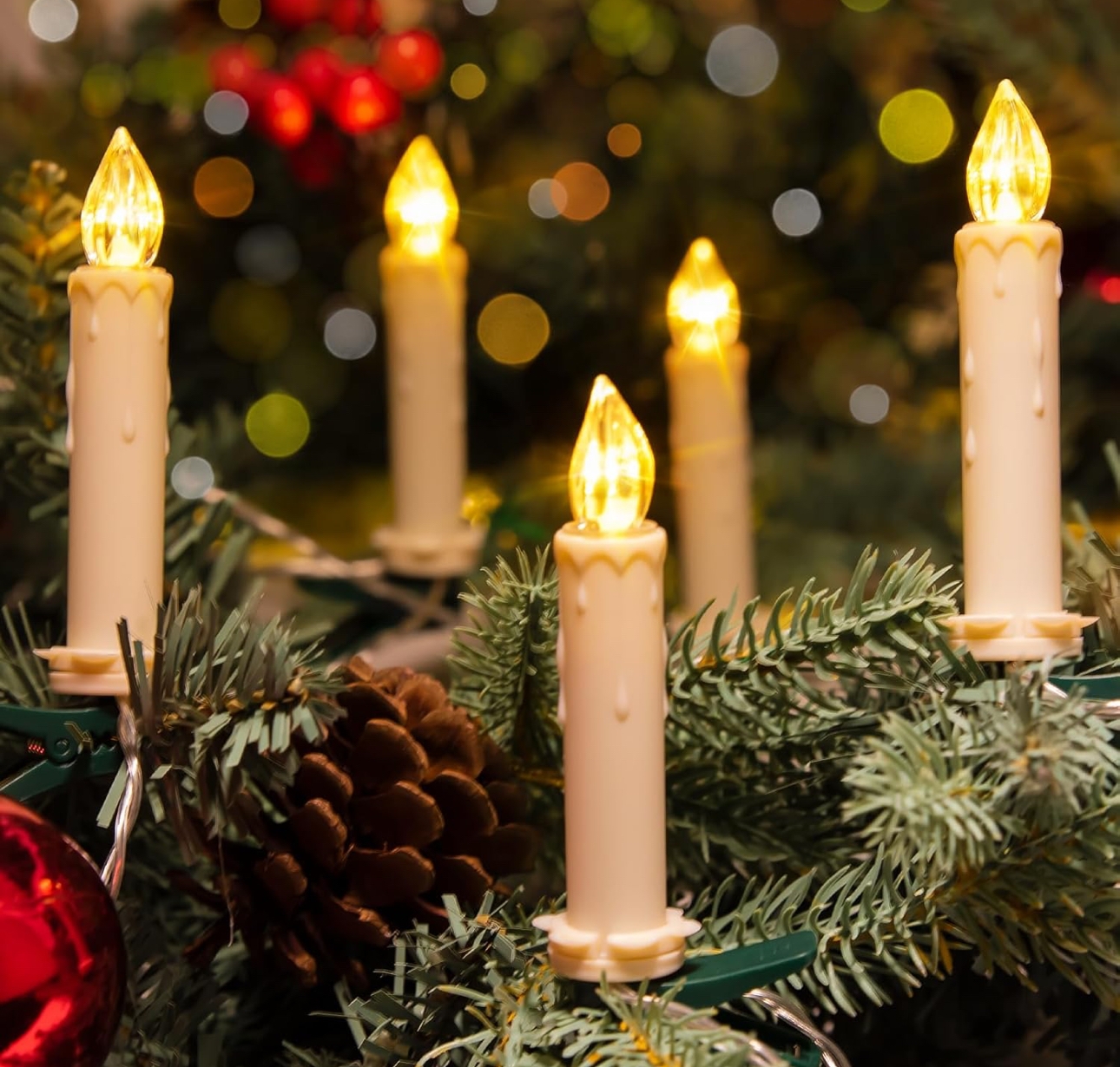 Battery operated christmas candles with timer new arrivals