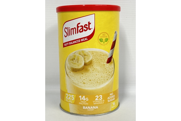 SlimFast Meal Replacement Shake for Weight Loss & Balanced Diet, Vitamins and Minerals, Low Calorie, High Protein, Banana Flavour, 16 servings, 584 g