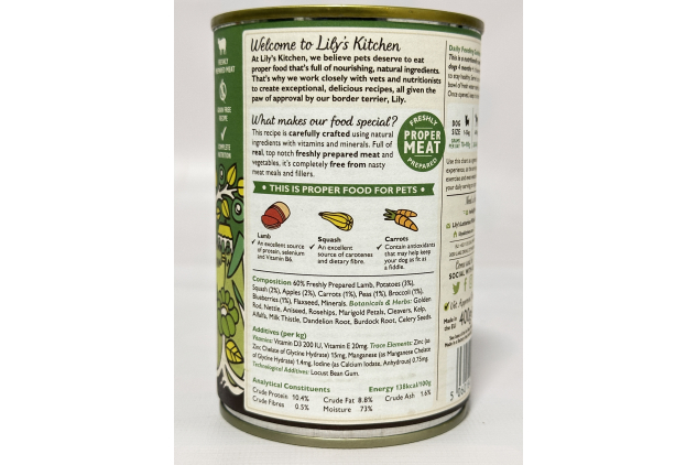 Lily’s Kitchen Lamb Hotpot Wet Dog Food – Natural Grain-Free Complete Meal | 6 x 400g Tins