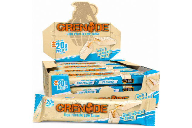 Grenade High Protein Bar – White Chocolate Cookie | 12 x 60g | Low Sugar, High Protein Snack