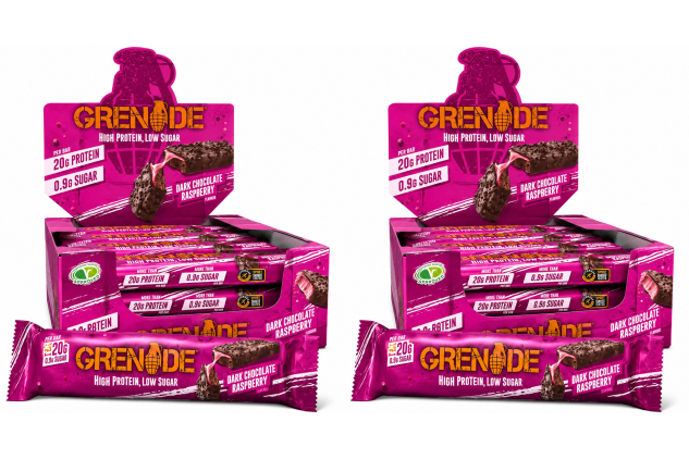 Grenade Dark Chocolate Raspberry Protein Bars 24 x 60g High Protein Low Sugar