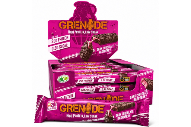 Grenade Dark Chocolate Raspberry Protein Bars 12 x 60g High Protein Low Sugar
