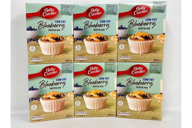 Betty Crocker Low Fat Blueberry Muffin Mix – 6 x 335g Packs, Perfect for Baking Delicious Muffins with Fewer Calories