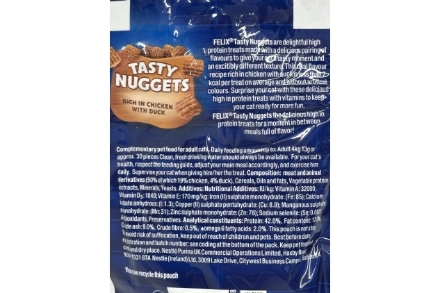 Felix Tasty Nuggets Cat Treats Chicken & Duck | 8 x 50g Packs