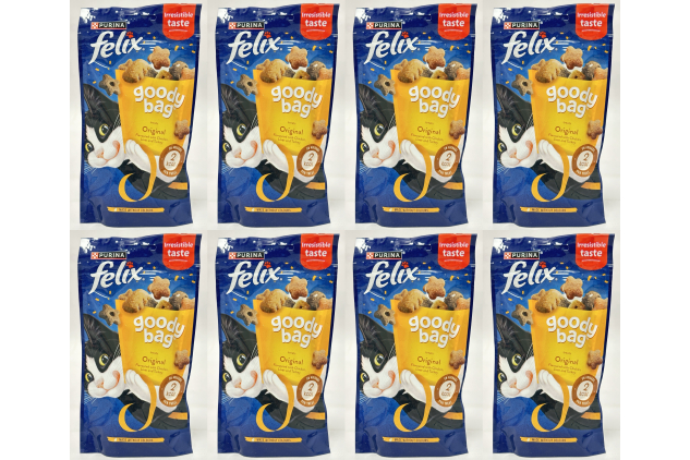 Felix Goody Bag Cat Treats Original Flavours Chicken Liver Turkey | 8 × 60g Packs