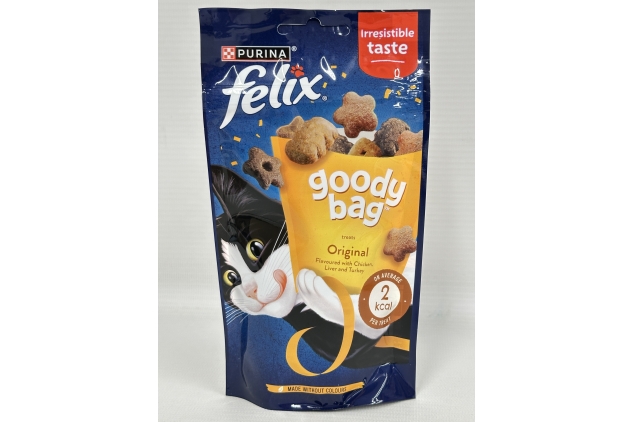 Felix Goody Bag Cat Treats Original Flavours Chicken Liver Turkey | 8 × 60g Packs