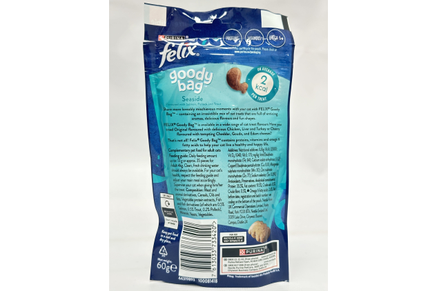 Felix Goody Bag Cat Treats Seaside Flavours Salmon Pollock Trout | 8 × 60g Packs