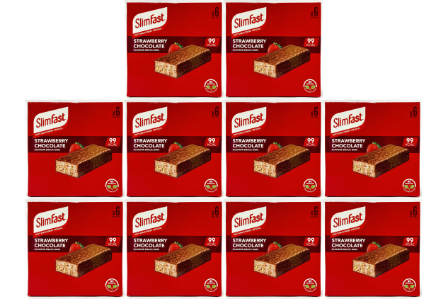 SlimFast Strawberry Chocolate Snack Bars 60 x 25g Low Calorie Multipack