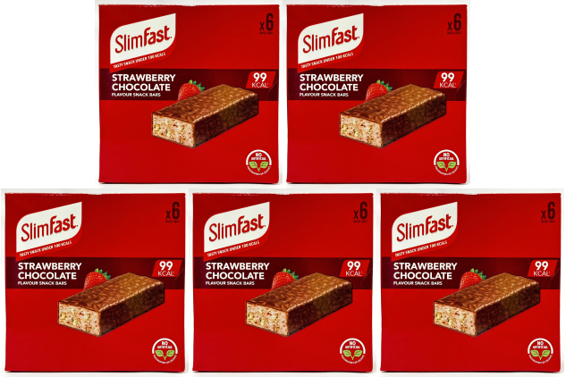 SlimFast Strawberry Chocolate Snack Bars 30 x 25g Low Calorie Multipack