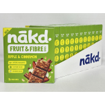 Nakd Apple & Cinnamon Fruit & Fibre Bars - Vegan, Gluten-Free, Healthy Snack, 32 x 44g