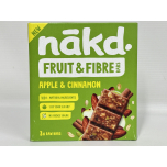 Nakd Apple & Cinnamon Fruit & Fibre Bars - Vegan, Gluten-Free, Healthy Snack, 32 x 44g