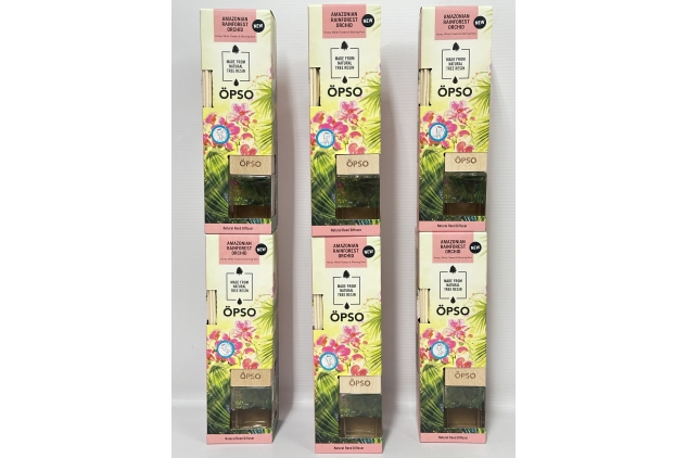 OPSO Amazonian Rainforest Orchid Reed Diffuser – 6 × 50ml | Natural Home Fragrance Gift Set