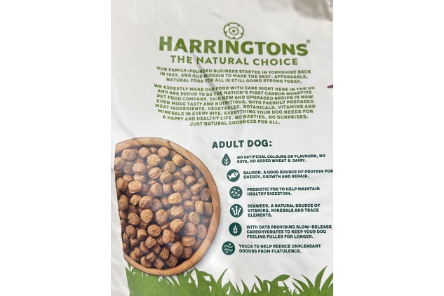 Harringtons Adult Dry Dog Food 12kg – Salmon & Potato | Natural & Balanced | DAMAGED BAG