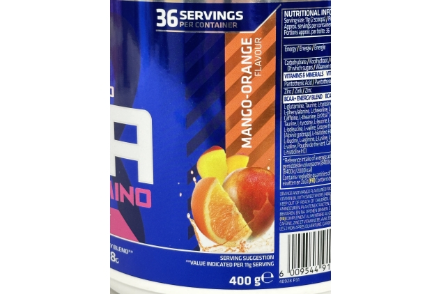 BCAA Power Punch Energy – Mango Orange Flavour | EAA & BCAA Blend with Caffeine | Intra-Workout Supplement | 400g (36 Servings) USN
