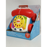 Fisher-Price Chatter Telephone Pull Toy – Classic Pretend Phone with Rotary Dial and Wheels for Toddlers, Ages 1+ (Model FGW66)