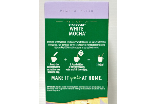 Starbucks White Mocha Premium Instant Coffee 6 X 5 Sachets | 30 Servings