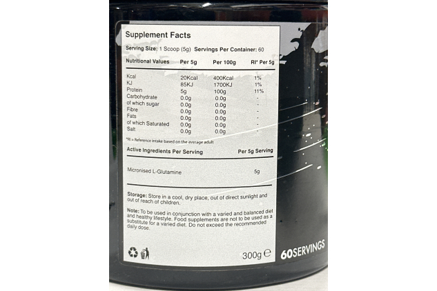 Glutamine Powder 300g | 60 Servings