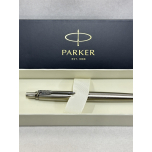 Parker Jotter Ballpoint Pen Stainless Steel with Chrome Trim, Medium Point Blue Ink Gift Box