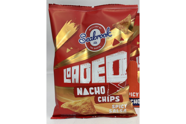 Seabrook Loaded Nacho Tortilla Chips | SPICY SALSA Flavour | 8 X 130g Sharing Bags | BULK BUY DEAL