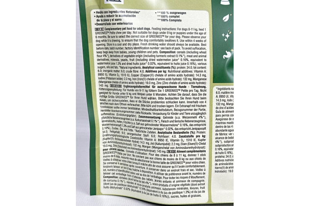 Greenies Dental Treats PETITE Small 8-11kg (6 Packs of 10) 60 Chews