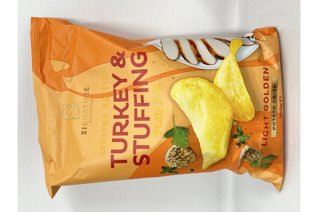 Turkey & Stuffing Flavour Crisps | 8 X 150g Sharing Bags | Signature Selection