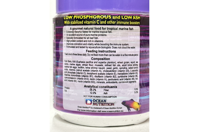 Ocean Nutrition Prime Reef Flakes Marine Fish Food High Protein 34g