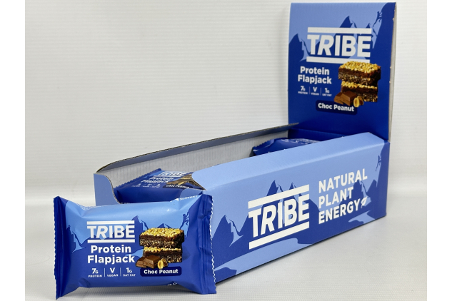 TRIBE 3-Layered Protein Flapjacks – Choc Peanut – 12 x 50g | Vegan & Gluten-Free