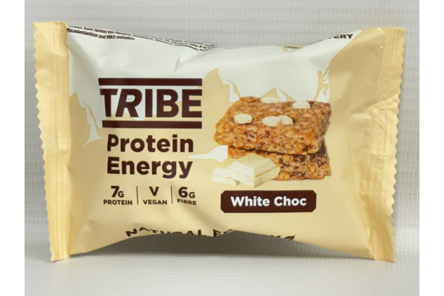 TRIBE Protein Energy Flapjack – White Choc Chip – 12 x 50g | Vegan & Gluten-Free
