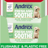 Andrex Fresh & Soothe Flushable Toilet Wipes – 12 Packs | Skin Kind with Aloe Vera & Prebiotic Lotion | Biodegradable & Plastic-Free, FSC Certified