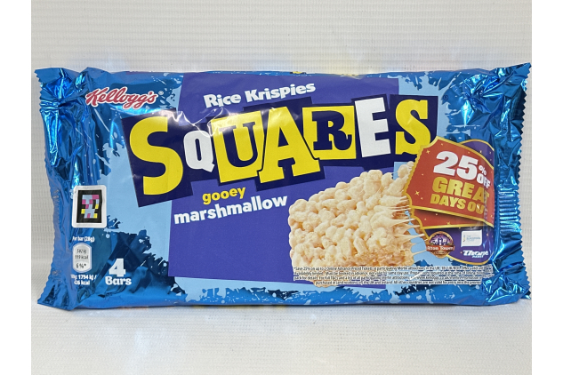 Kellogg’s Rice Krispies Squares Marshmallow Bars – 4-Pack (28g Each)