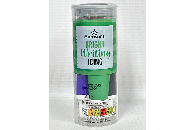 Bright Writing Icing Tubes, 4 x 19g Tubes | Black, Purple, Green, Red